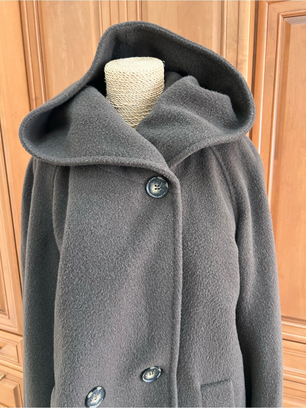Hilary Radley Women's Hooded Alpaca Wool-Blend 3/4 length Coat